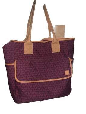 Joann Fabrics Burgundy  Scroll Pattern Craft Tote